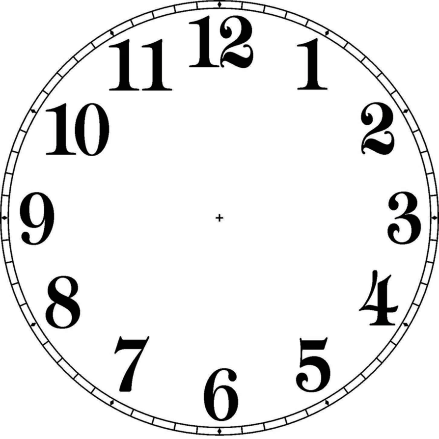 Classic Analog Clock Face Clipart with Elegant Numerical Typography