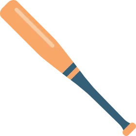 Classic Baseball Wooden Bat Clipart Design with Warm Color Palette