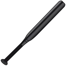 Classic Black Wooden Baseball Bat Minimalist Clipart Design