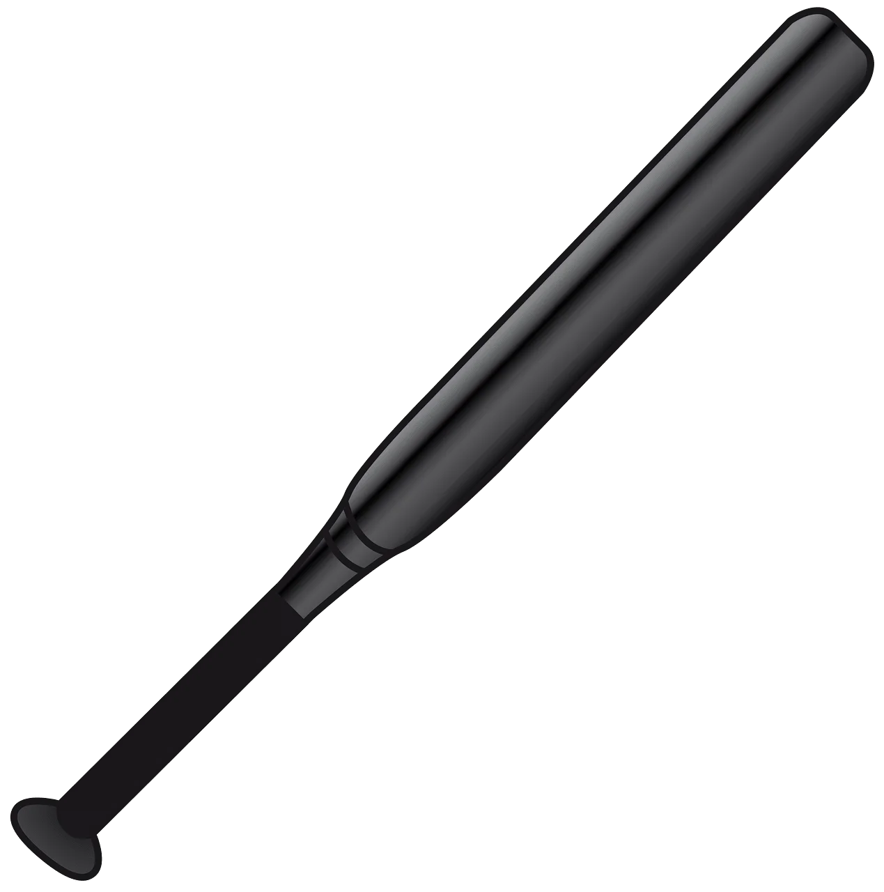 Classic Black Wooden Baseball Bat Minimalist Clipart Design
