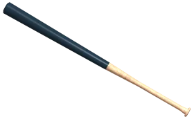 Classic Wooden and Dark Blue Baseball Bat Clipart with Sleek Design