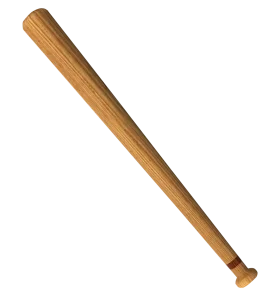 Classic Wooden Baseball Bat Clipart - Authentic Sporting Equipment Graphic Design