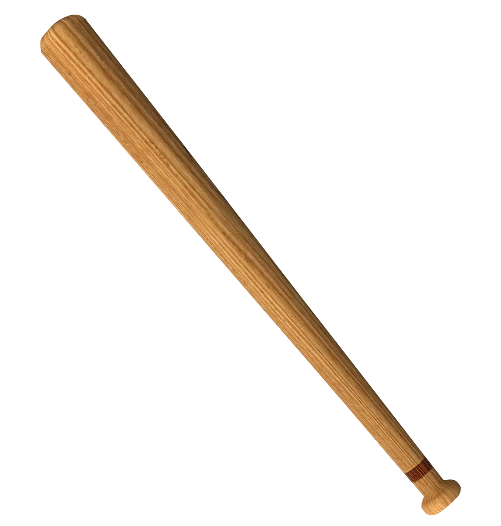 Classic Wooden Baseball Bat Clipart - Authentic Sporting Equipment Graphic Design