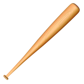 Classic Wooden Baseball Bat Clipart: Authentic Sports Equipment Illustration