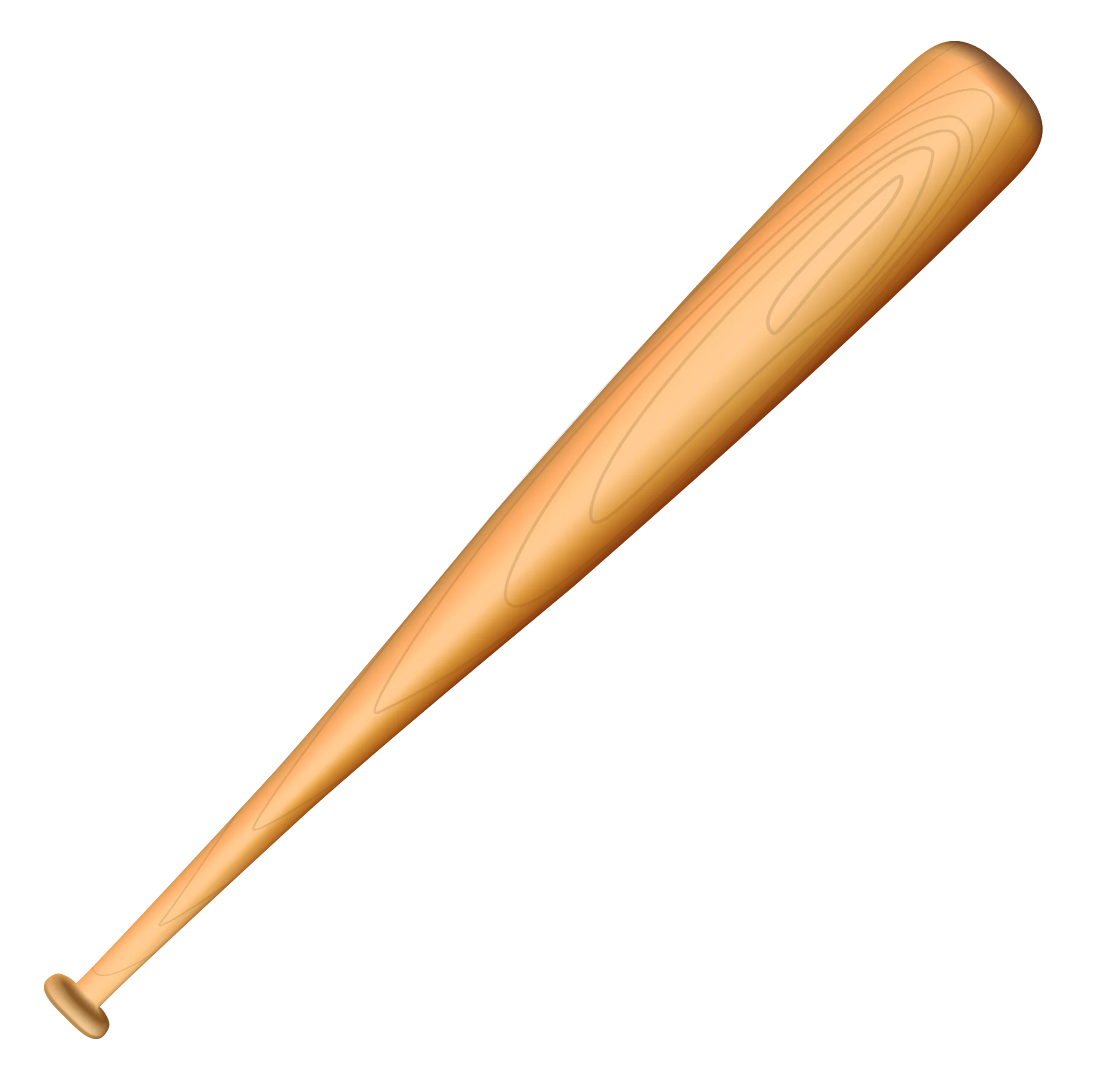 Classic Wooden Baseball Bat Clipart: Authentic Sports Equipment Illustration
