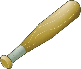 Classic Wooden Baseball Bat Clipart Illustration with Textured Design