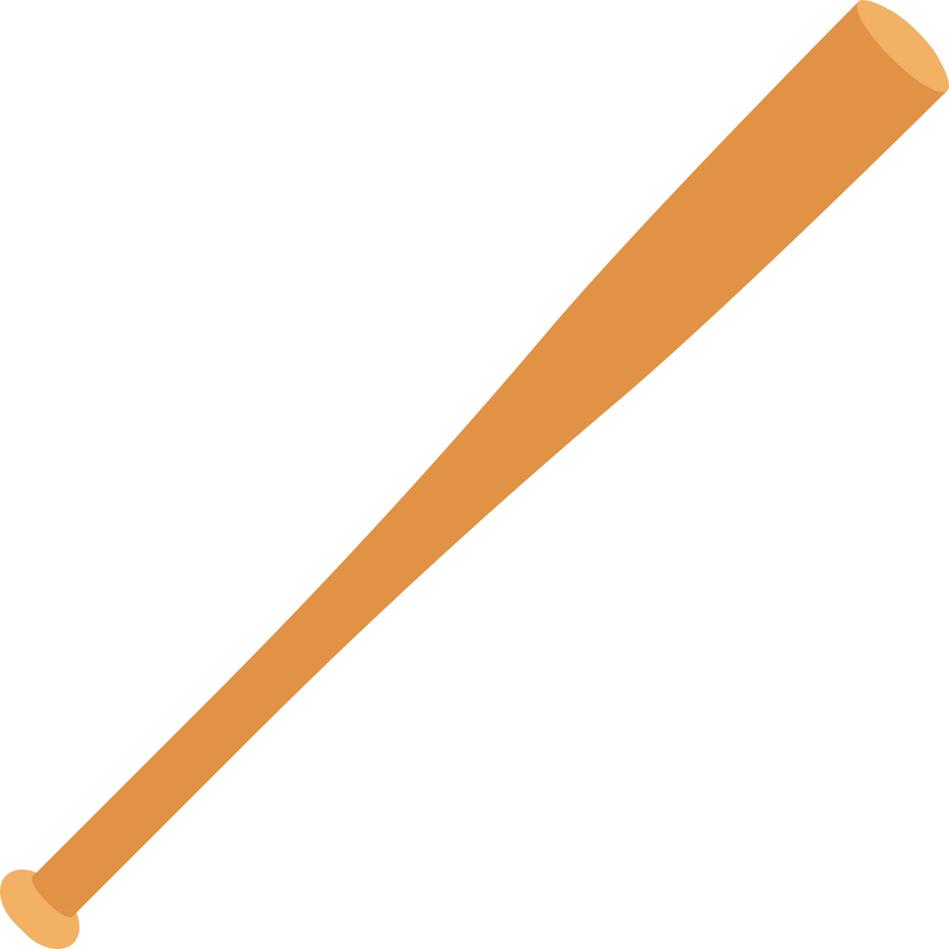 Classic Wooden Baseball Bat Clipart - Minimalist Sports Equipment Illustration