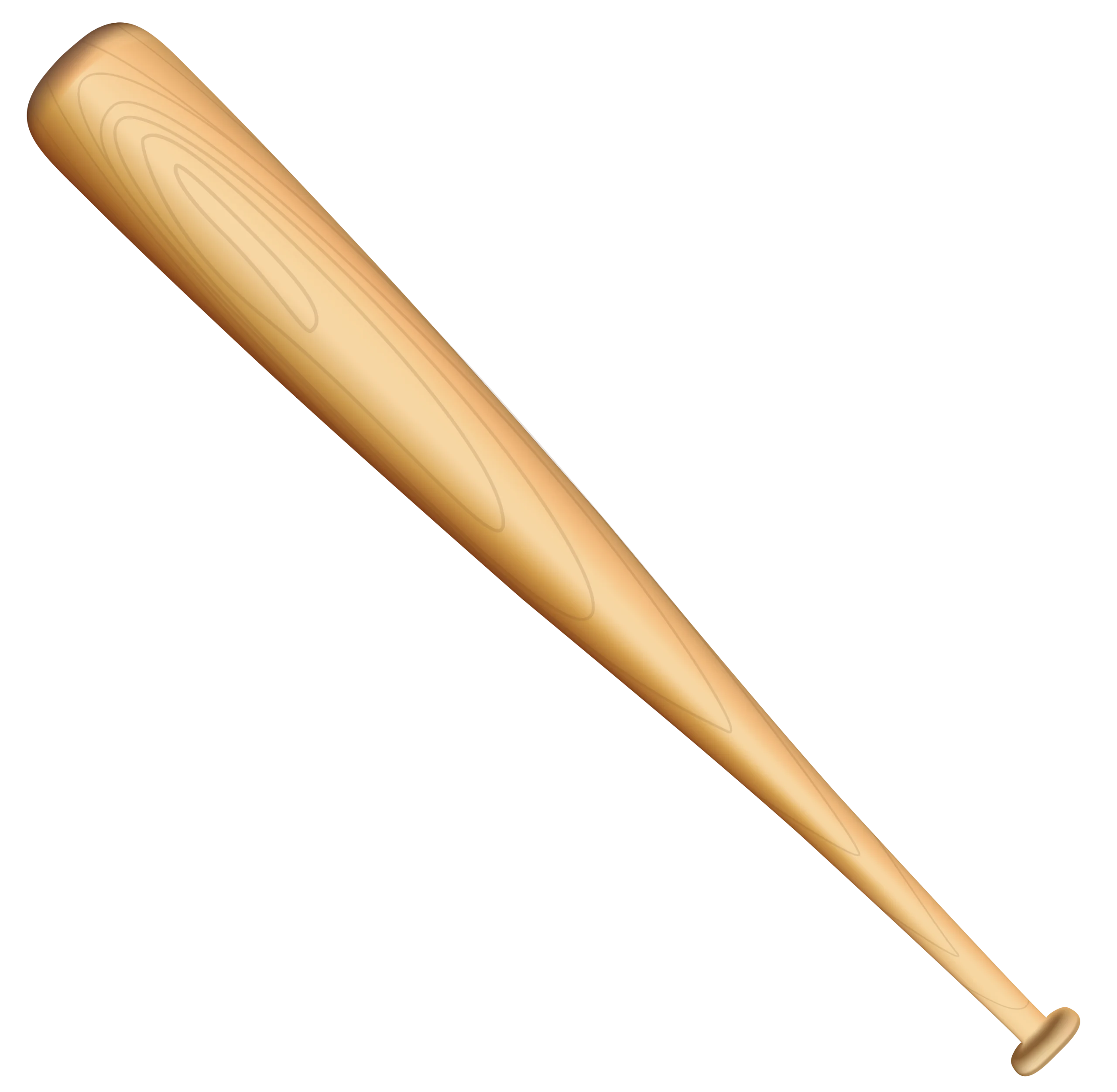 Classic Wooden Baseball Bat Clipart - Simple Minimalist Sports Equipment Illustration