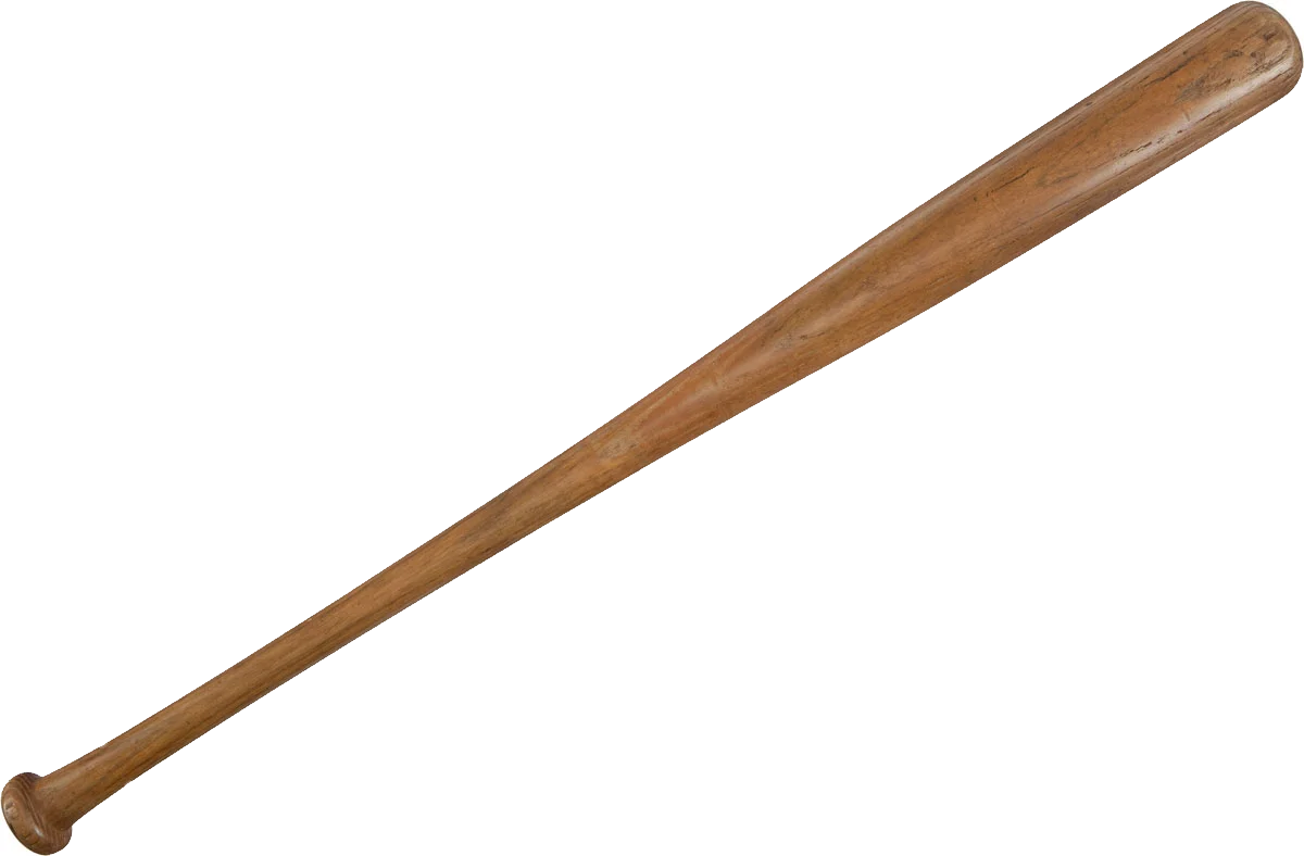 Classic Wooden Baseball Bat Clipart - Vintage Sporting Equipment Illustration