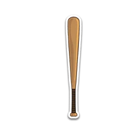 Classic Wooden Baseball Bat Clipart - Vintage Sports Equipment Illustration