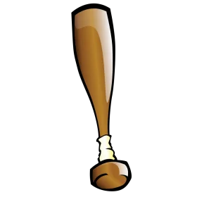 Classic Wooden Baseball Bat Clipart with Vintage-Inspired Design and Subtle Shading