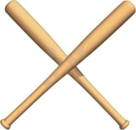Classic Wooden Baseball Bats Crossed Clipart - Vintage Sports Equipment Illustration