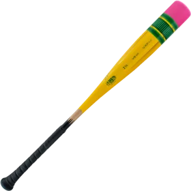 Classic Yellow and Pink Baseball Bat Clipart with Black Grip Design