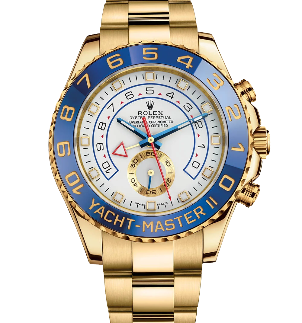 Luxurious Gold Rolex Yacht-Master II Nautical Precision Timepiece Clipart Design