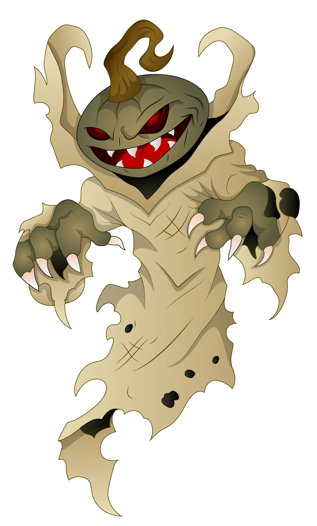 Menacing Spectral Phantom: A Haunting Halloween Creature Clipart Design