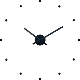 Minimalist Analog Clock Face Clipart with Modern Dot Design Elements
