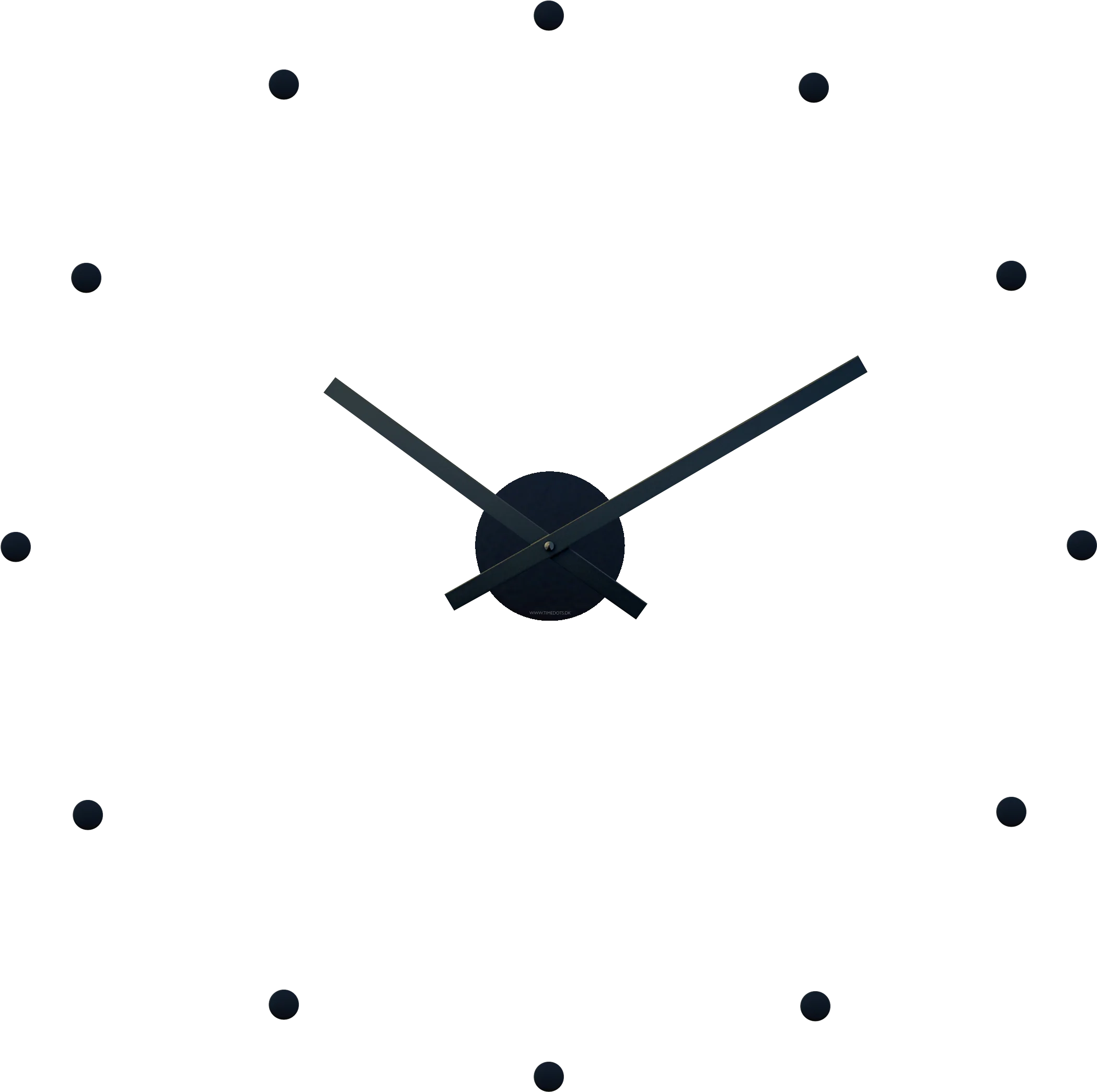Minimalist Analog Clock Face Clipart with Modern Dot Design Elements