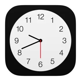Minimalist Black and White Classic Analog Clock Clipart Design