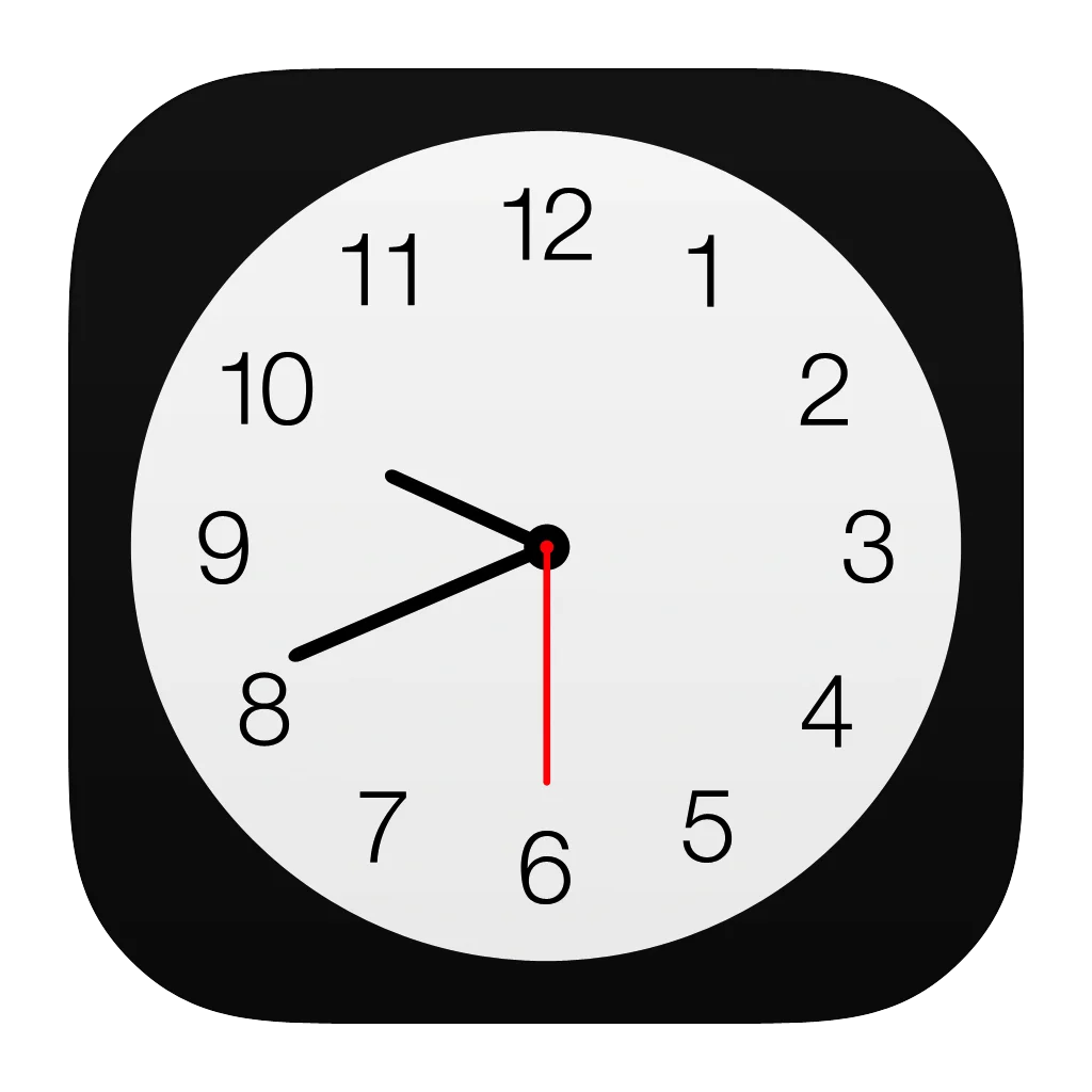 Minimalist Black and White Classic Analog Clock Clipart Design