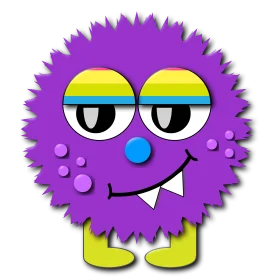 Quirky Purple Spiky Monster Clipart with Adorable Cartoon Expression