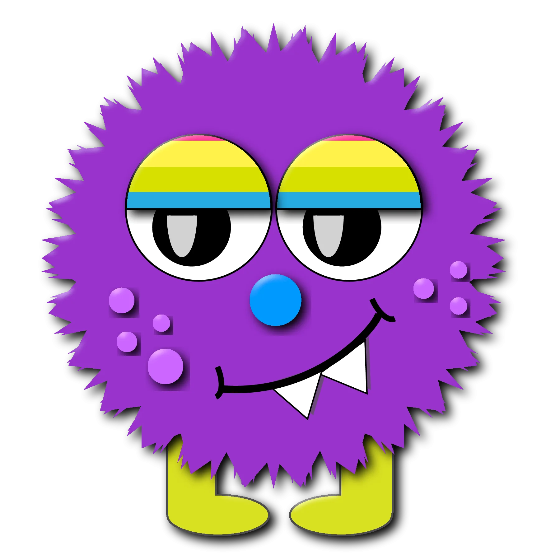 Quirky Purple Spiky Monster Clipart with Adorable Cartoon Expression