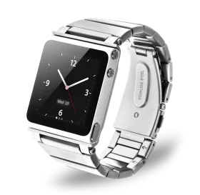 Sleek Metallic Smartwatch Clipart with Modern Digital Display Design