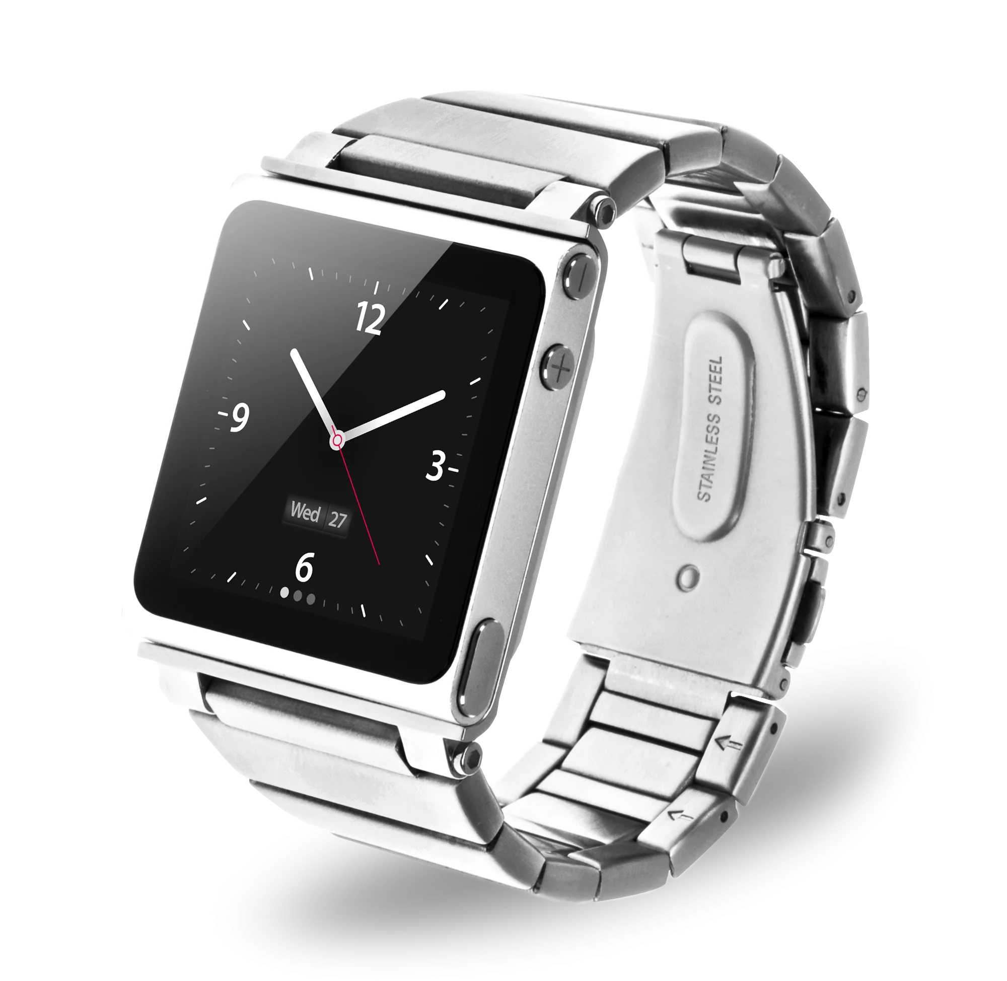 Sleek Metallic Smartwatch Clipart with Modern Digital Display Design