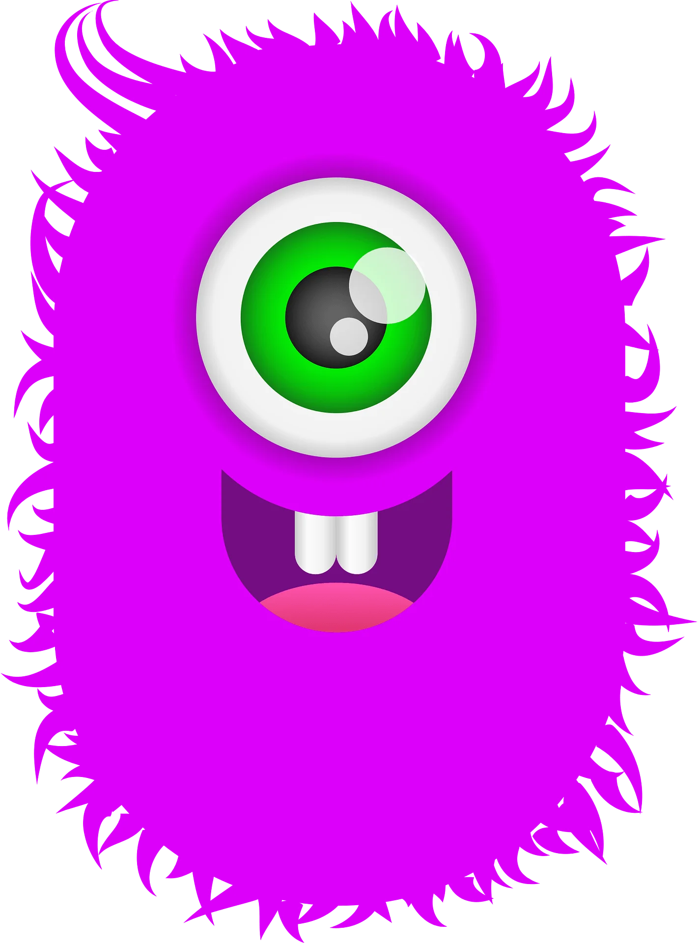 Whimsical One-Eyed Fuzzy Monster Clipart: A Playful Purple Creature Design