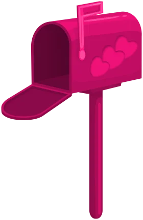 Adorable Pink Valentine's Day Mailbox Clipart with Heart Decorations