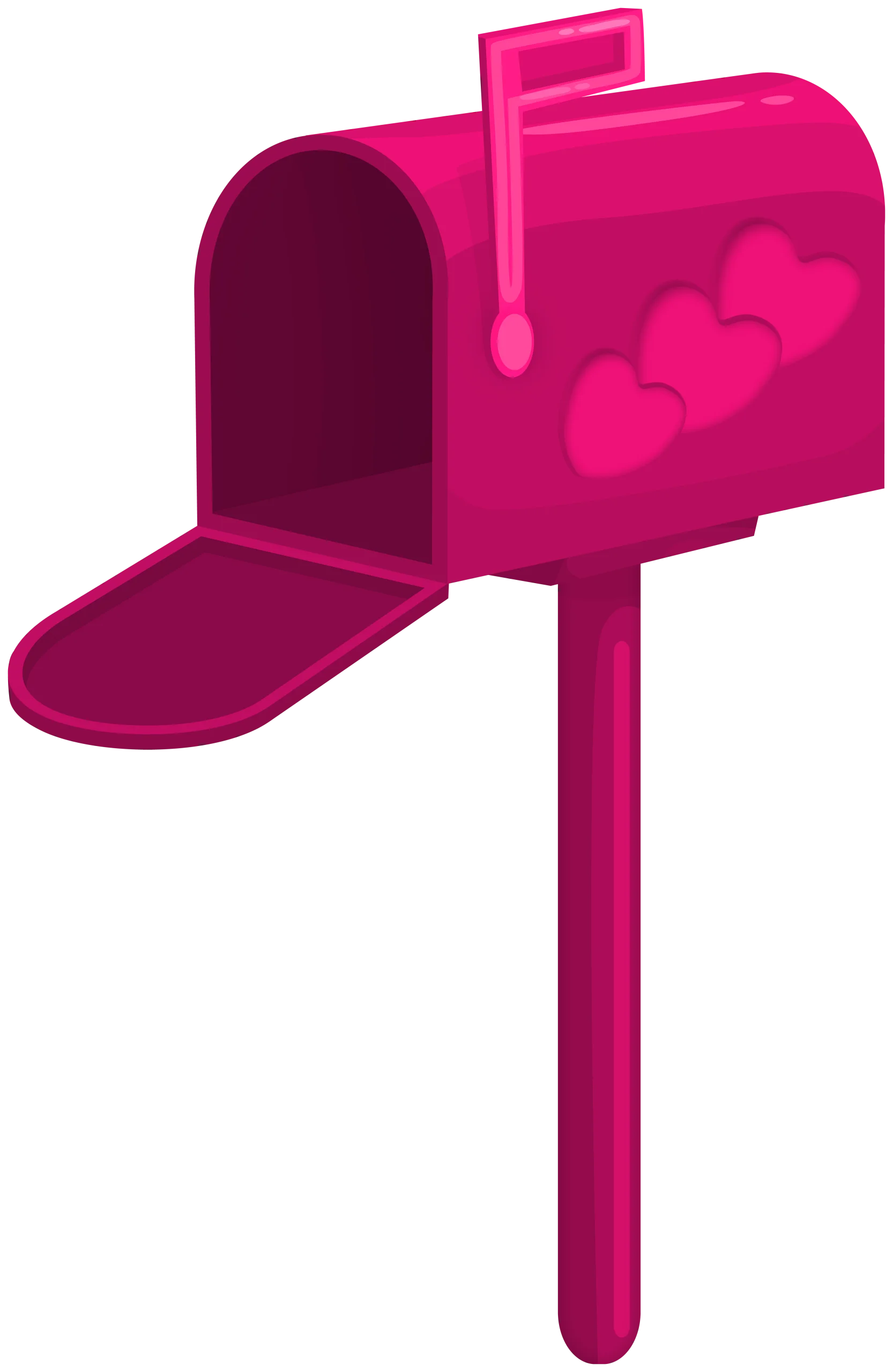 Adorable Pink Valentine's Day Mailbox Clipart with Heart Decorations