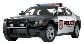 Black and White Police Interceptor Vehicle Realistic Clipart Design