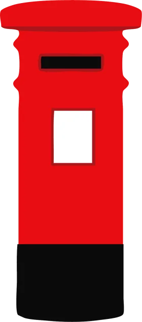 Classic British Royal Mail Red Postbox Clipart Illustration Design