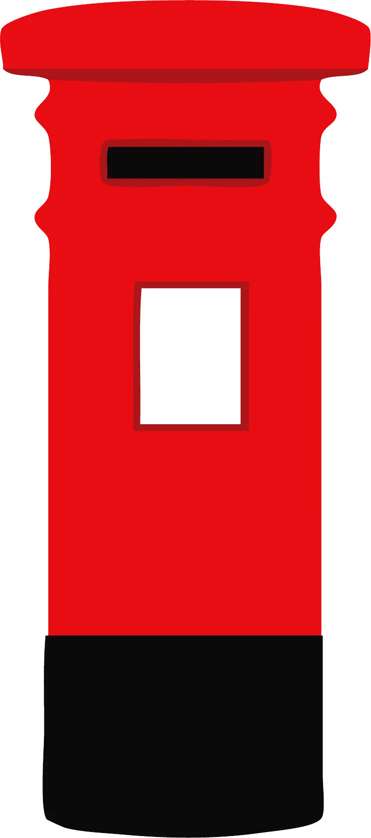 Classic British Royal Mail Red Postbox Clipart Illustration Design