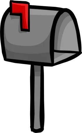 Classic Gray and Red Rural Mailbox Clipart Design for Digital Projects