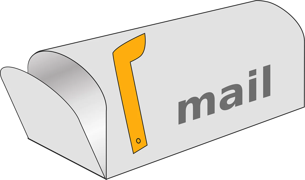 Classic Minimalist White Mailbox with Yellow Handle Clipart Design