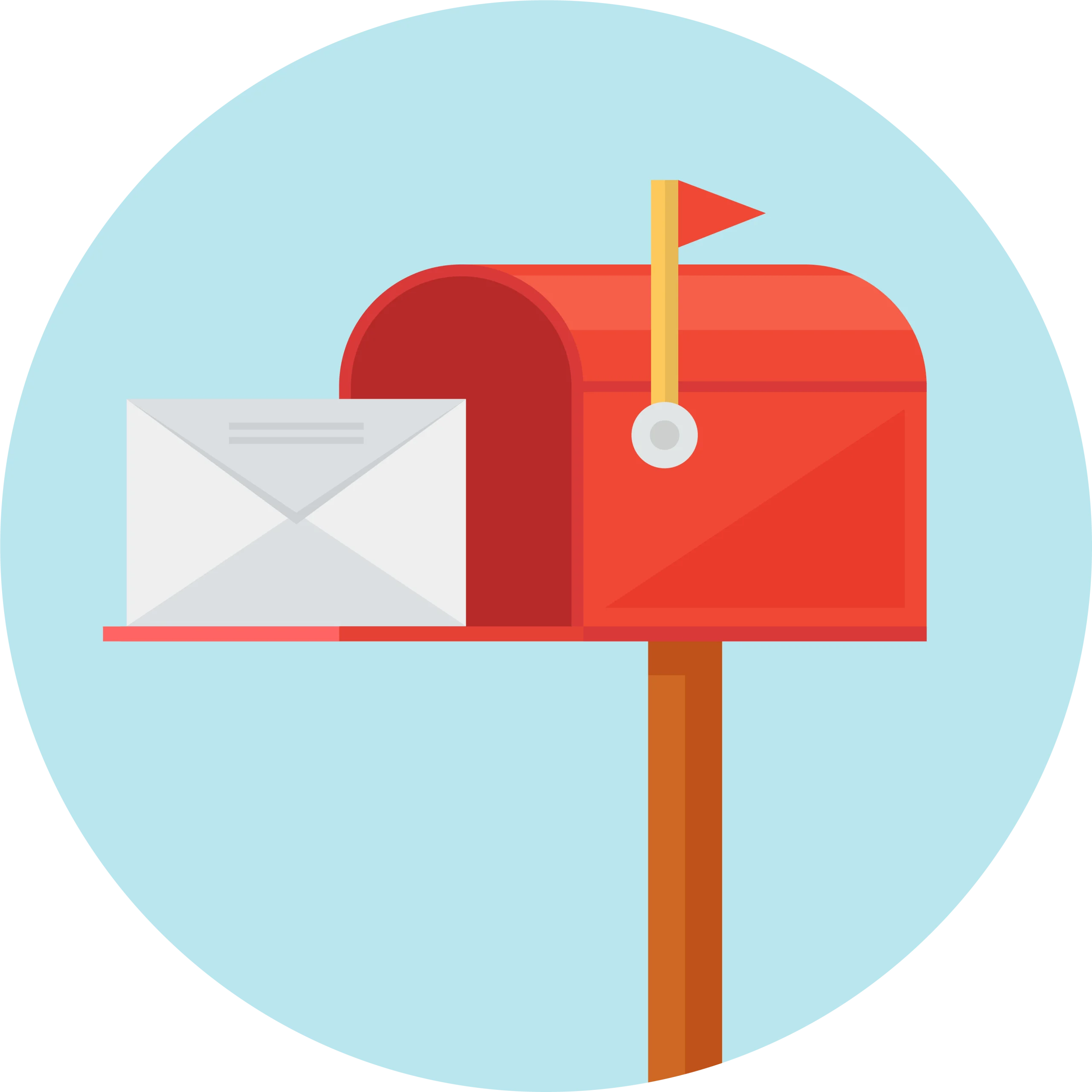 Classic Red Mailbox Clipart Design with Envelope Postal Communication Icon