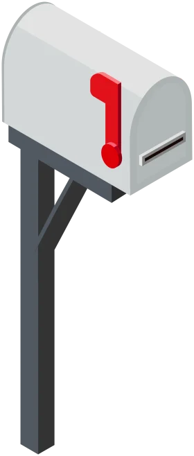 Classic Residential Mailbox Clipart Design with Iconic Red Flag Raised
