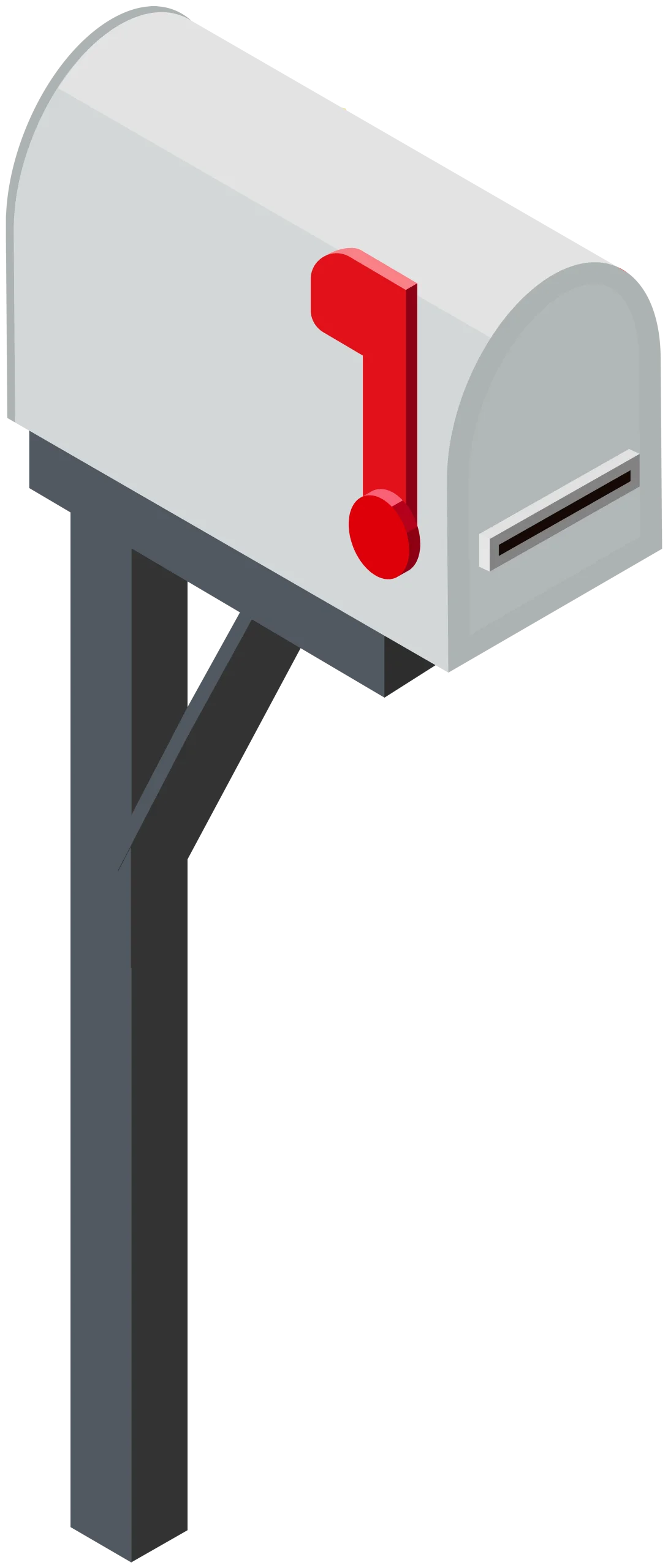 Classic Residential Mailbox Clipart Design with Iconic Red Flag Raised