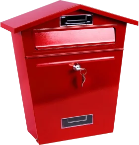 Classic Scarlet Red Wall-Mounted Postal Receptacle Clipart Design