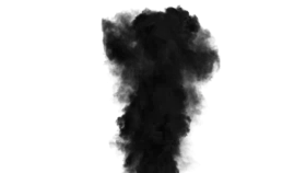 Dark Billowing Smoke Plume Clipart - Abstract Monochrome Atmospheric Effect
