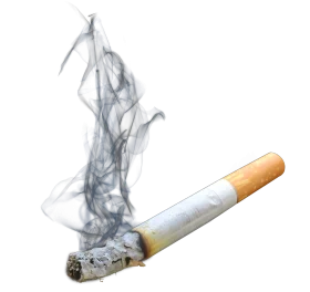 Delicate Wisps of Smoke Rising from a Burning Cigarette Clipart Illustration
