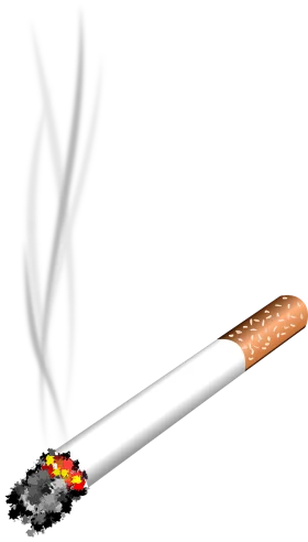 Detailed Cigarette Smoke Clipart with Glowing Ember and Wispy Trails