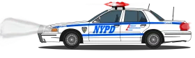 Detailed NYPD Police Cruiser Clipart Illustration with Classic Law Enforcement Design