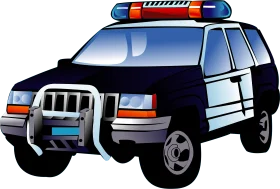 Detailed Police SUV Emergency Response Vehicle Clipart Illustration Design