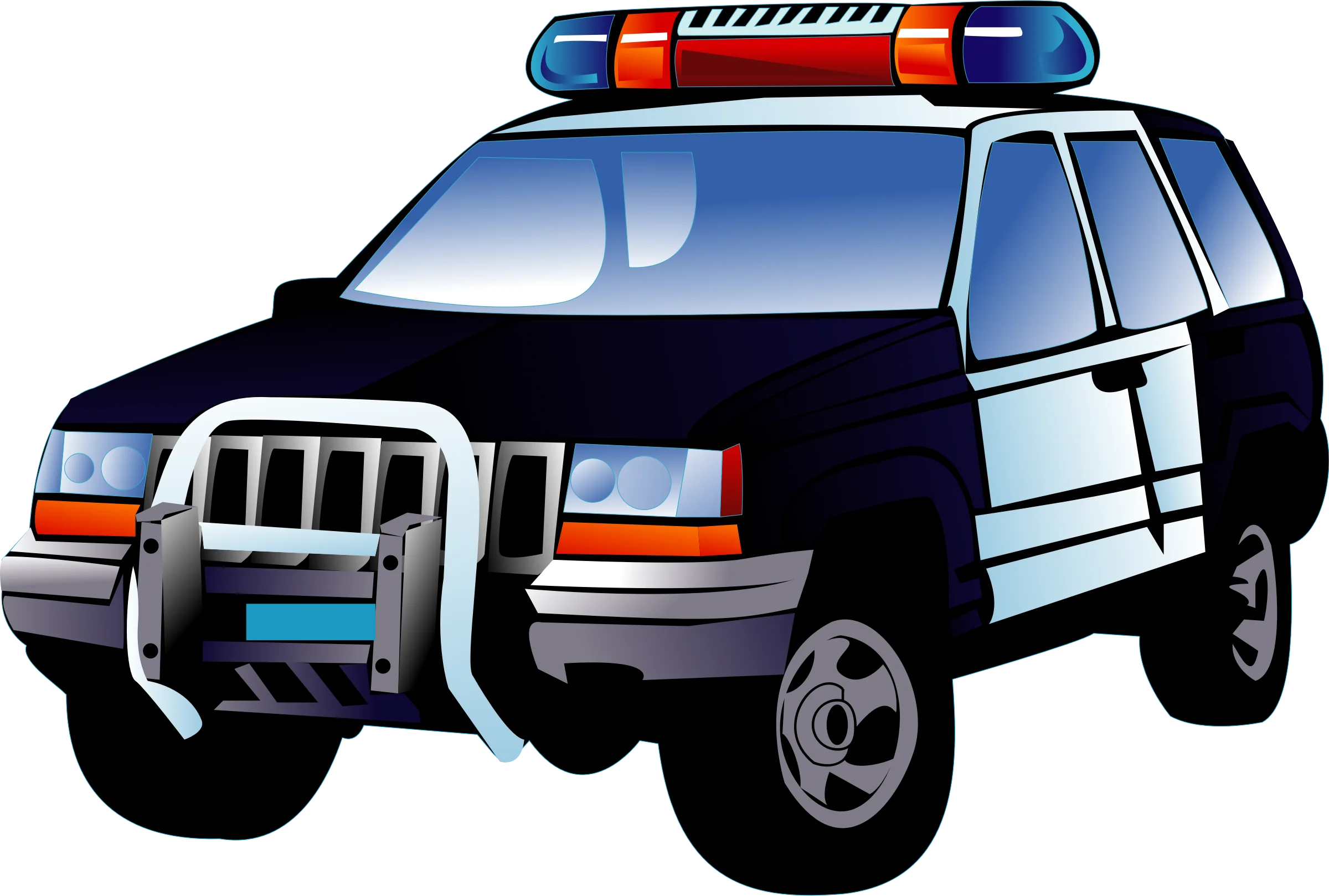 Detailed Police SUV Emergency Response Vehicle Clipart Illustration Design