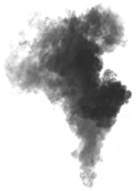 Dramatic Black and Gray Smoke Plume Clipart with Billowing Texture