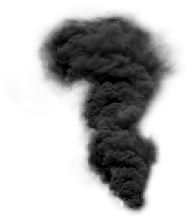 Dramatic Dark Smoke Plume Clipart - Billowing Graphite Grey Atmospheric Effect