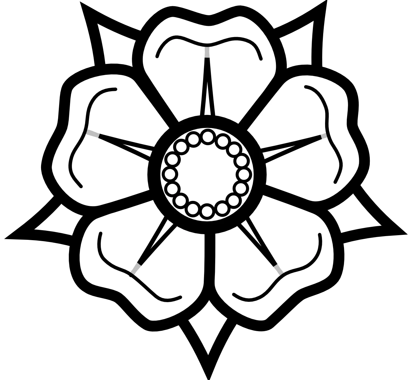 Elegant Black and White Lotus Flower Geometric Clipart Design