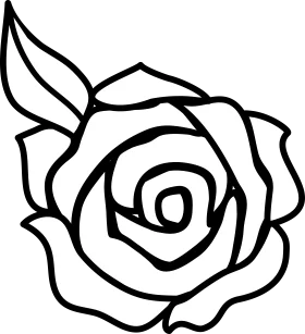 Elegant Black and White Rose Clipart - Minimalist Floral Line Art Design
