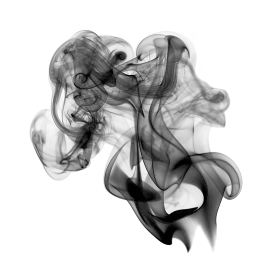 Ethereal Smoke Clipart: Elegant Dancing Wisps of Monochromatic Fluid Abstraction